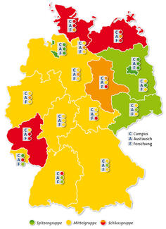 Der Weg zur internationalen Hochschule (Deutschlandkarte)